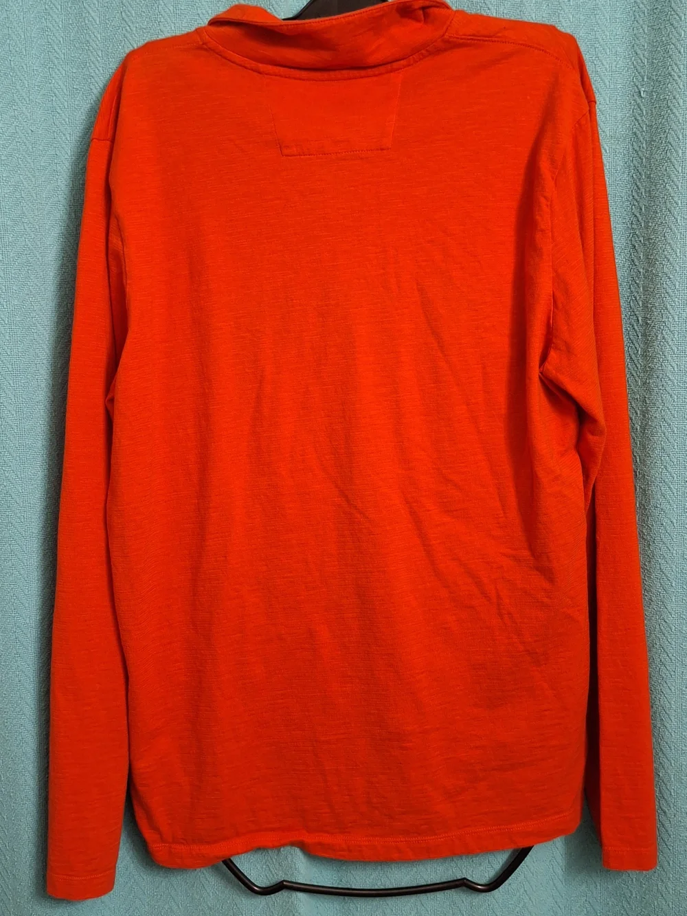 Banana Republic Bright Red Quarter-Zip Pullover with Stripe Band